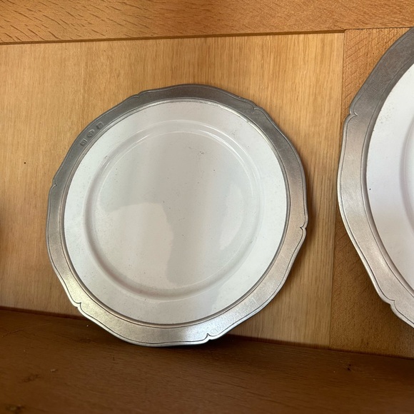 MATCH PEWTER VIVIANA DINNER AND SALAD  TWO PLATES FOR THE PRICE OF 1!!!!!! - Picture 3 of 5